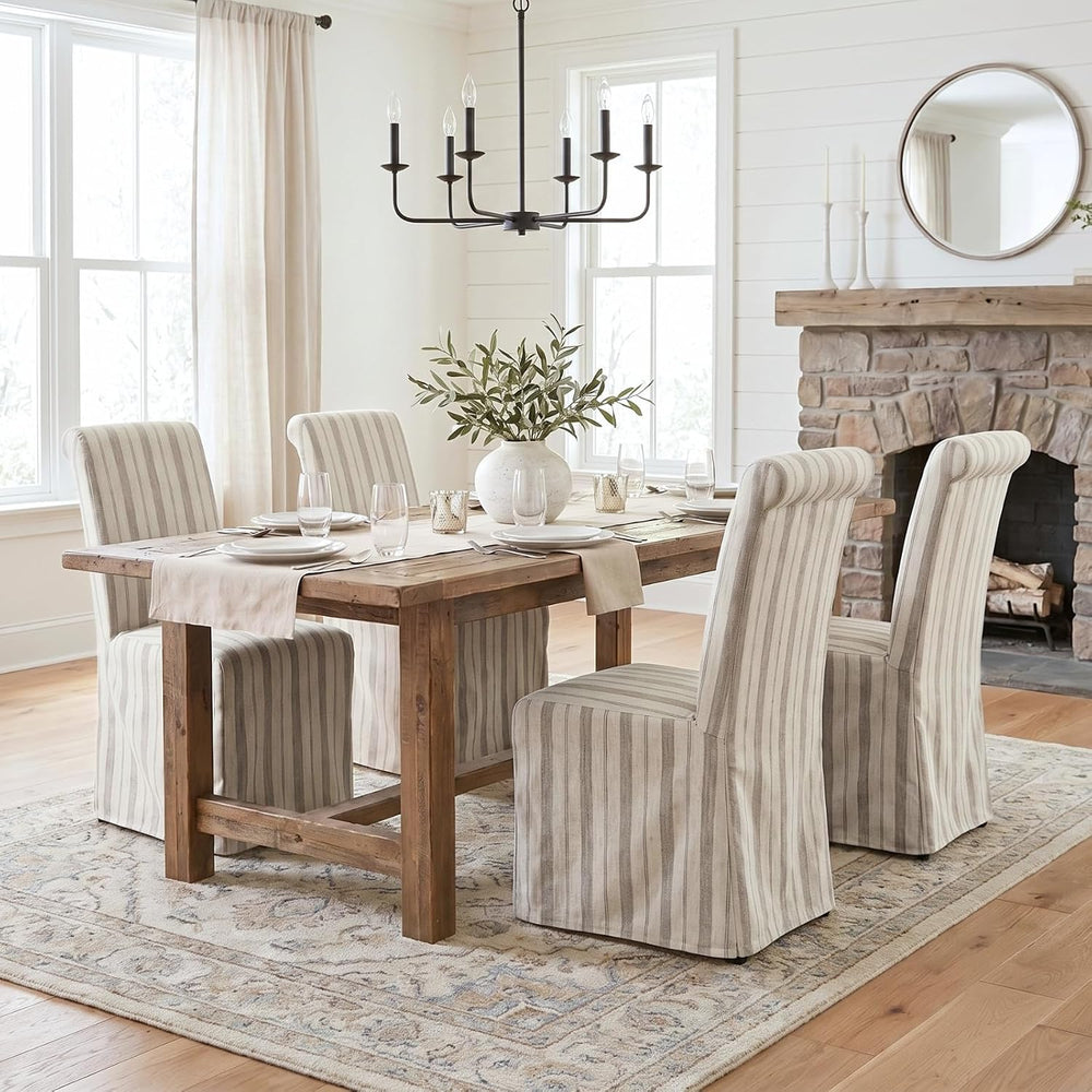 chairus Slipcovered Parsons Dining Chairs Set of 6, Upholstered Dining Room C...