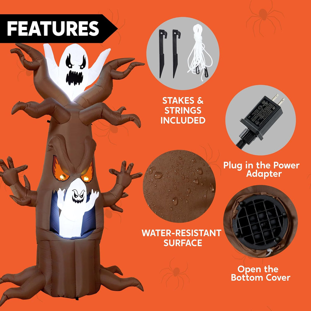 Joiedomi 7 Ft Halloween Inflatables Tree Decorations Outdoor Blow Up Yard Dec...