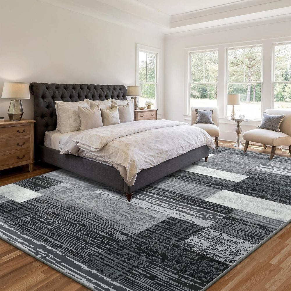 Large Area Rugs, Modern Geometric Patchwork Floor Decor Rockwood Collection