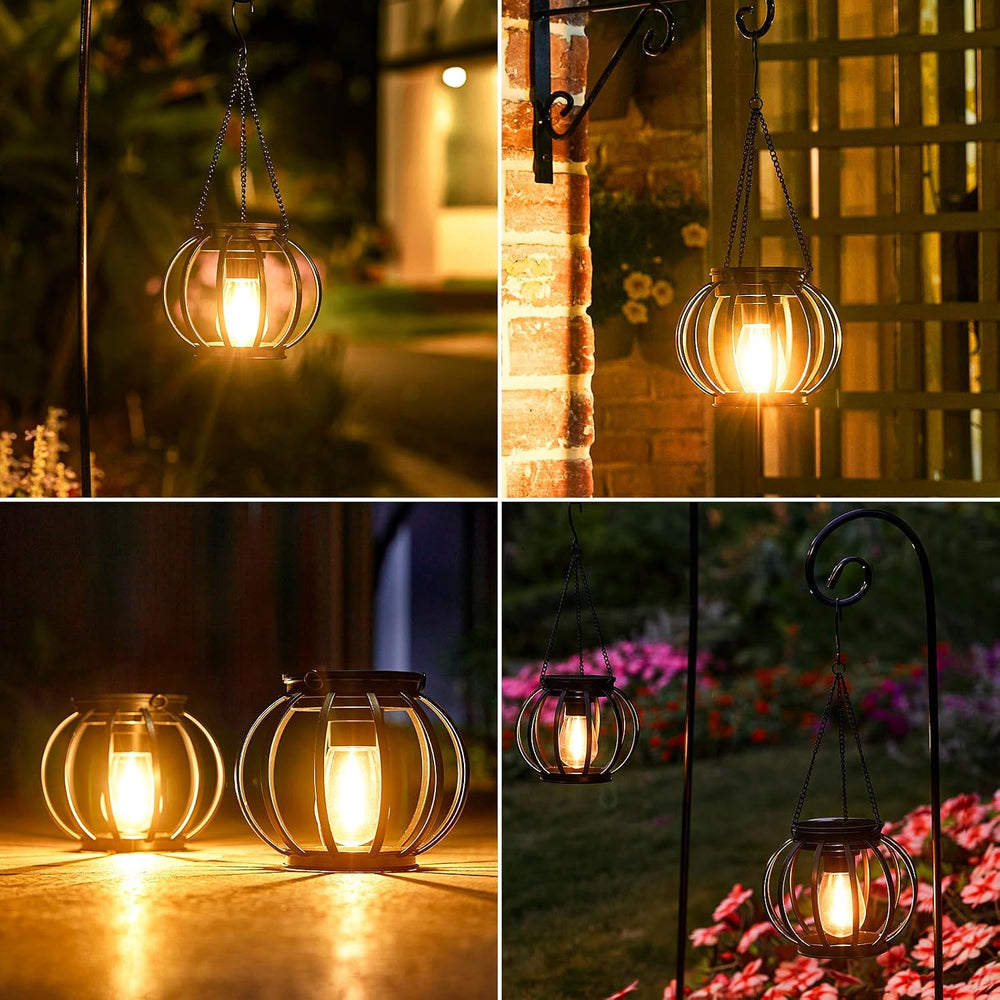 KOOPER Solar Lanterns Outdoor Waterproof, 4 Pack Upgraded Metal Hanging Solar...