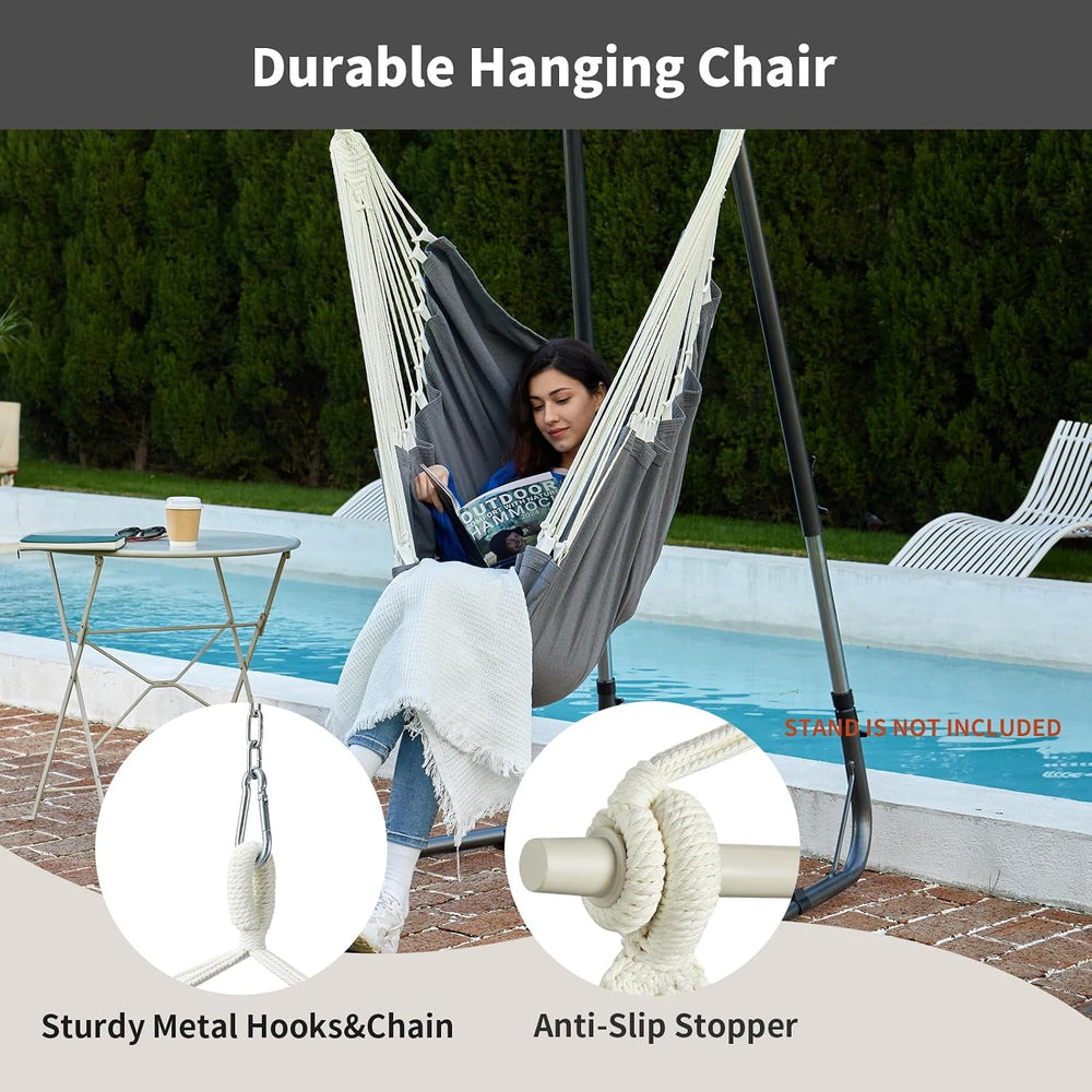 CHULIM XL Hammock Chair with Footrest, Steel Spreader Bar, 500 lb Capacity