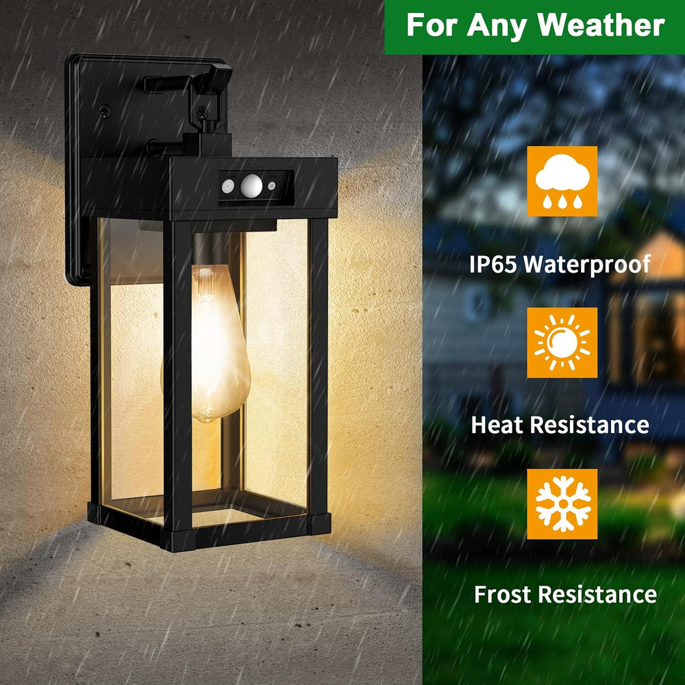 Auzev Outdoor Solar Wall Sconce Dusk to Dawn, Exterior Wall Light Fixture