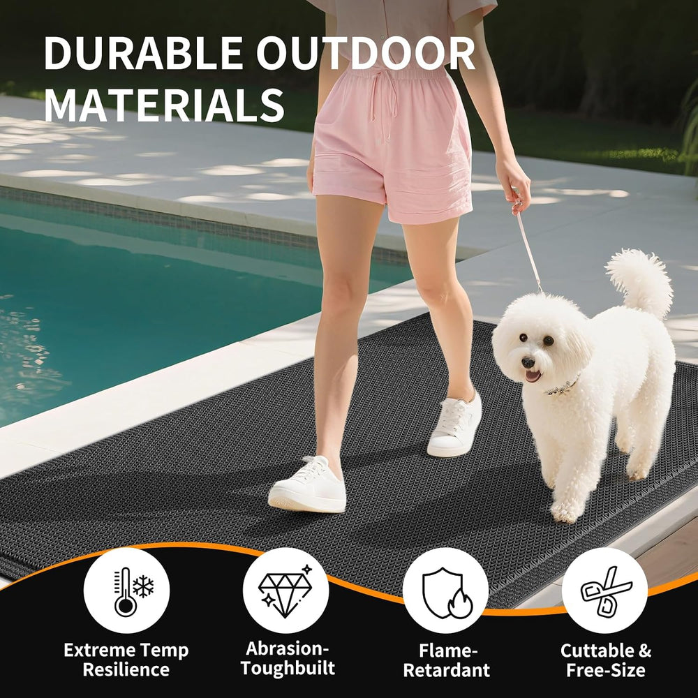 Front Door Mat Outside Entrance Drainage Doormat Black 24"x35"