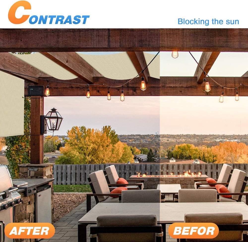 TANG 8'x12' Pergola Shade Cover Replacement Canopy for Patio Deck Sun...