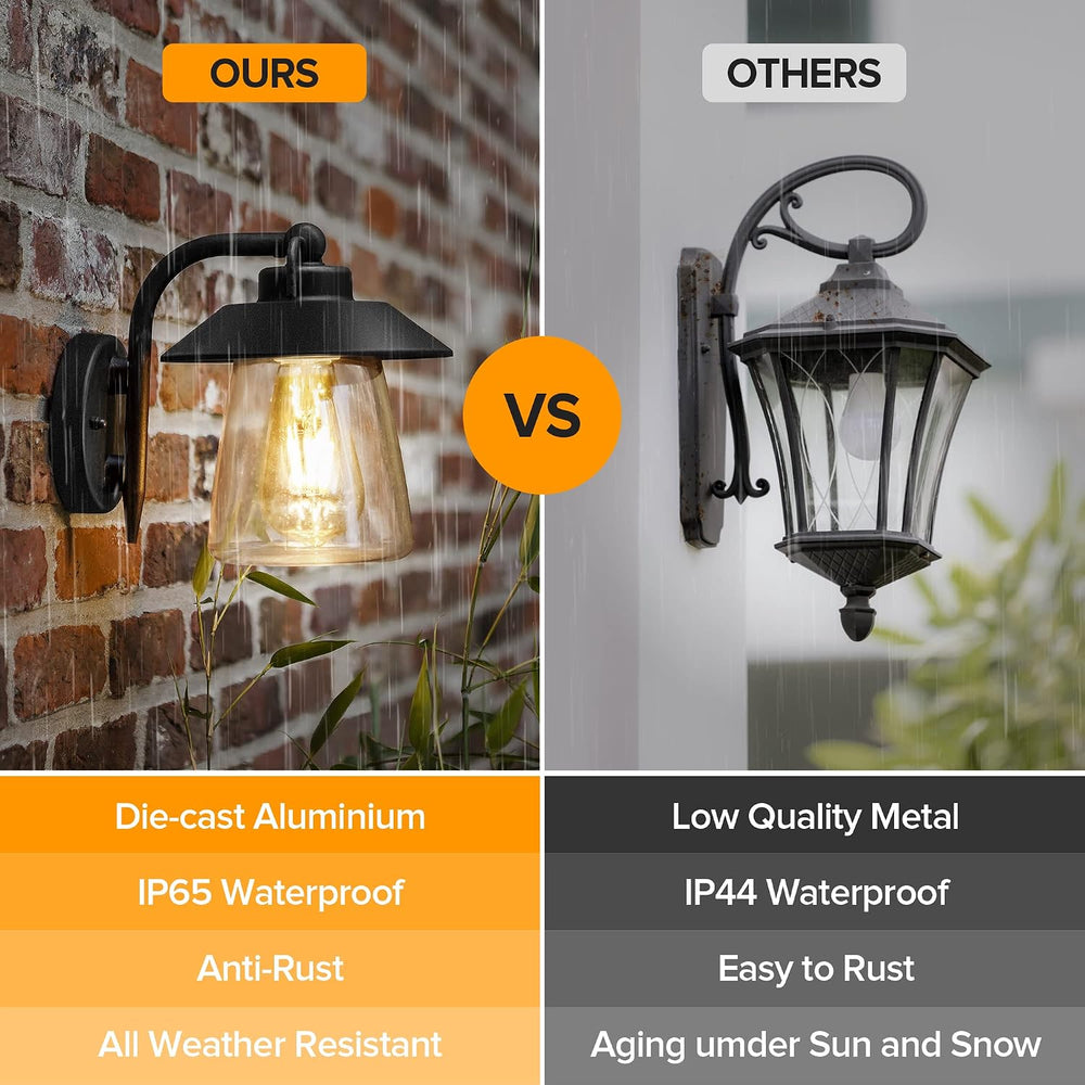 LUTEC 2 Pack Outdoor Indoor Exterior Light Fixture, Farmhouse Barn Wall Sconc...