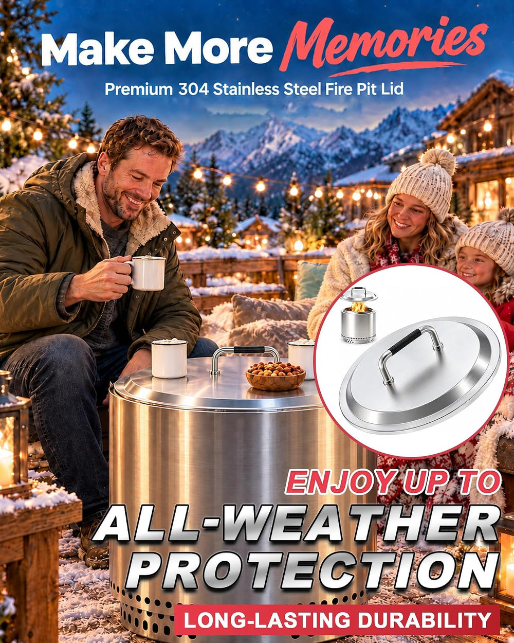 Fire Pit Lid for Solo Stove Ranger 2.0 & 1.0 Accessories, Stainless Steel