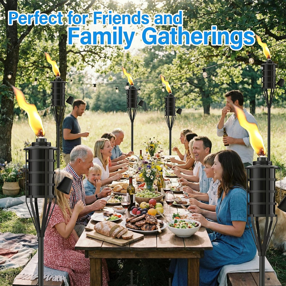 4 Pack Outdoor Garden Torch, 16 oz Citronella Torches Garden Décor, 59 Inch 5...