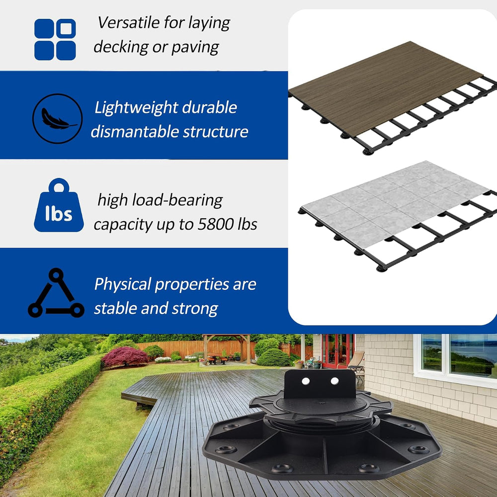 18-30mm Adjustable Deck Blocks, Heavy Duty Deck Foundation Base Support