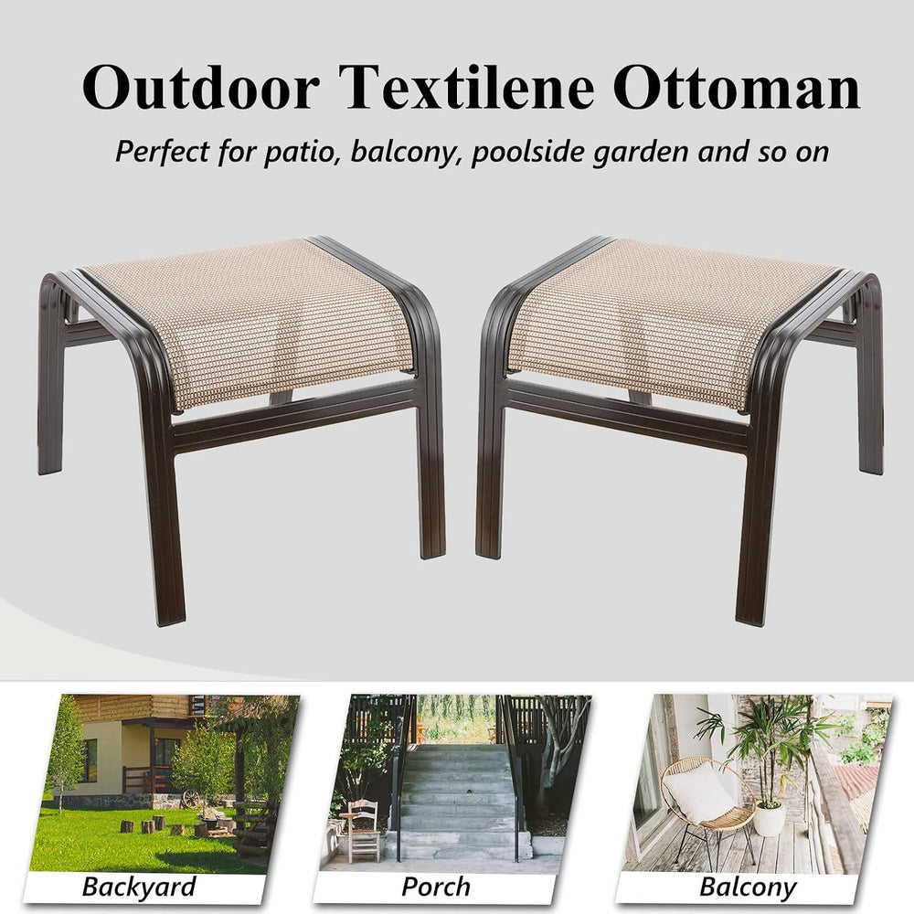 Outdoor Footstools Metal Patio Chairs Outdoor Ottoman Furniture Outside Footr...
