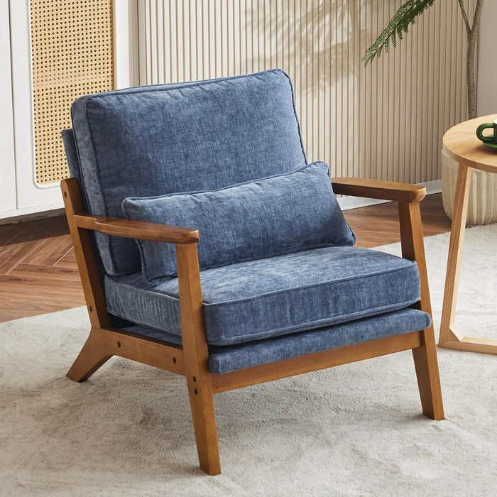 Karl home Mid-Century Lounge Accent Chair, Dusty-Blue