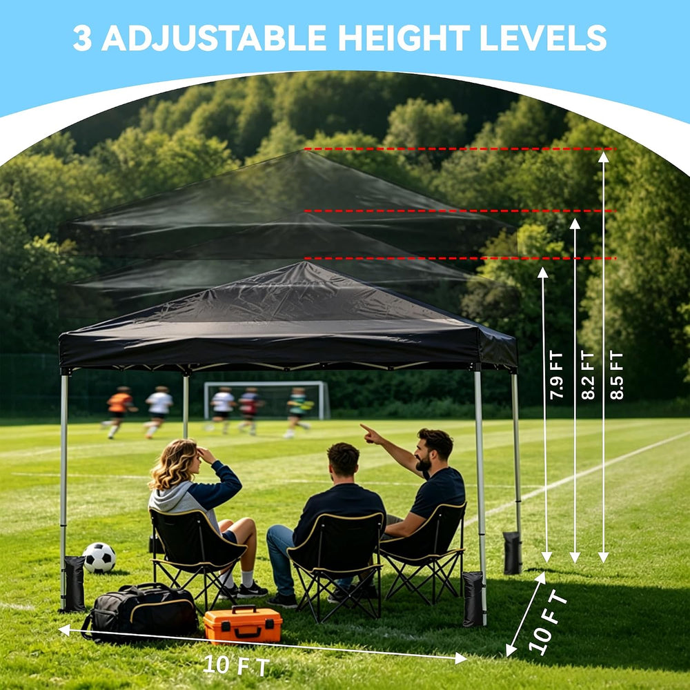 10x10 Pop Up Canopy Tent with 3 Sidewalls & Double Roof Vents