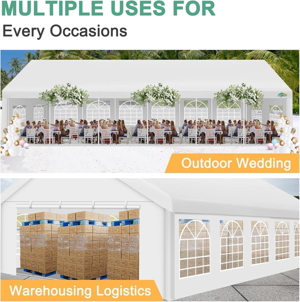 COBIZI 20x40FT Party Tent Heavy Duty Outdoor Gazebo with 12 Sidewall & 16...