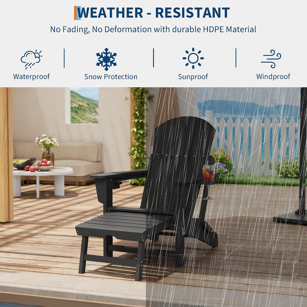Rocking Adirondack Chairs Set of 2, Folding Adirondack Rocking Chair With Foo...