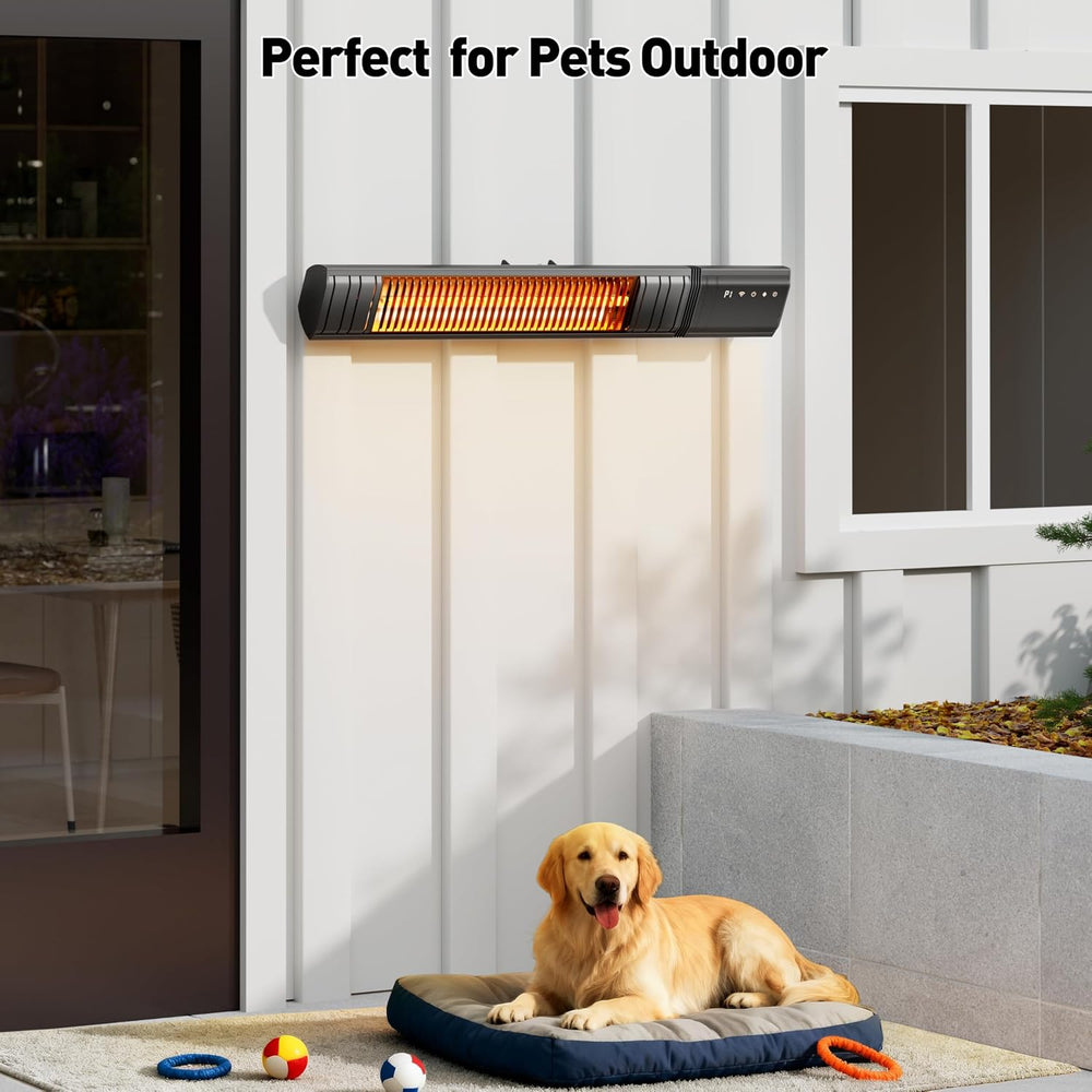 Sundate 1500W Infrared Patio Heater, WiFi App, 9 Heat Levels, 24H Timer