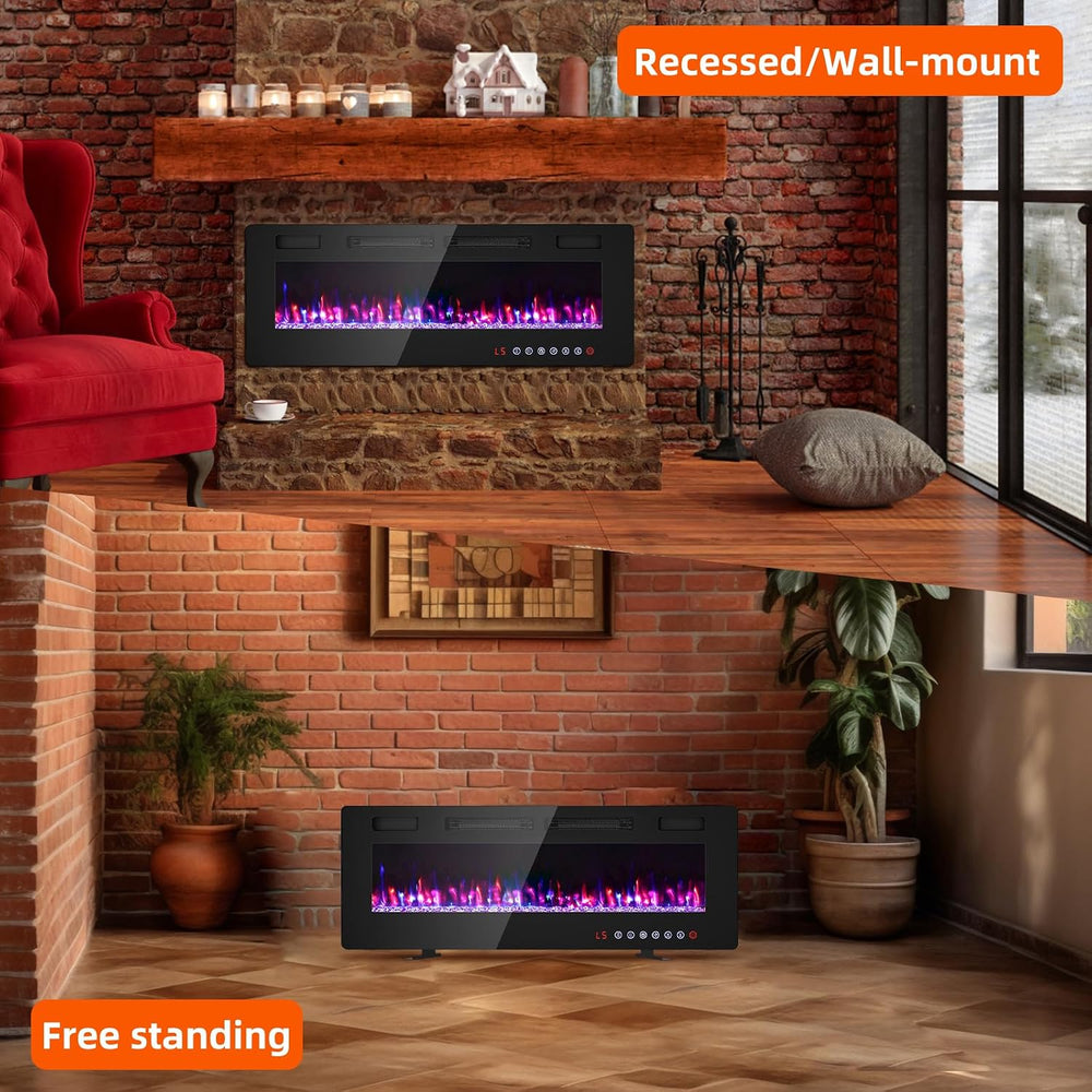 Zionheat 50 inch Ultra Thin Electric Fireplace-Wall Fireplace for Living Room...
