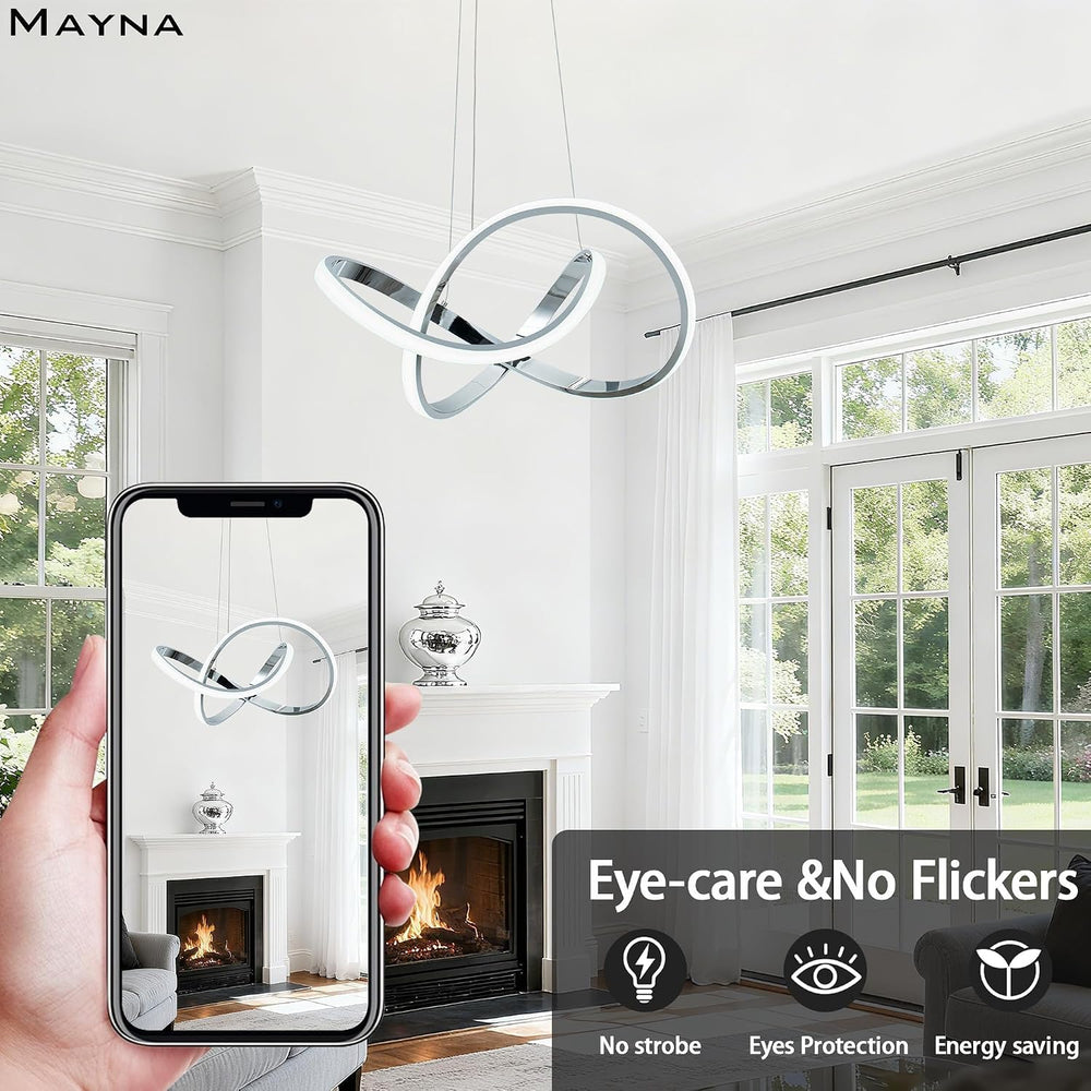 MAYNA Modern LED Chandelier,3000K-6000K Dimmable with Remote Control