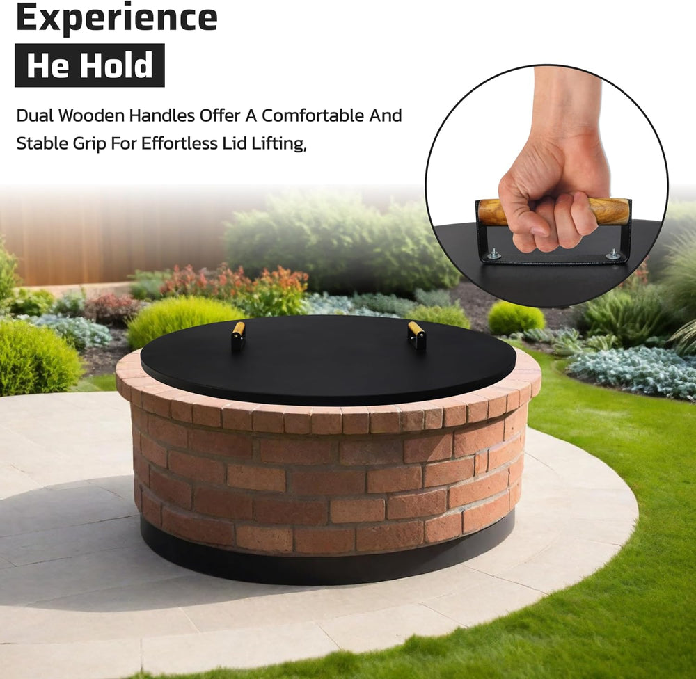 FEBTECH - 35" Round Fire Pit Cover Lid - Fits 32" Fire Pit Fireplac...