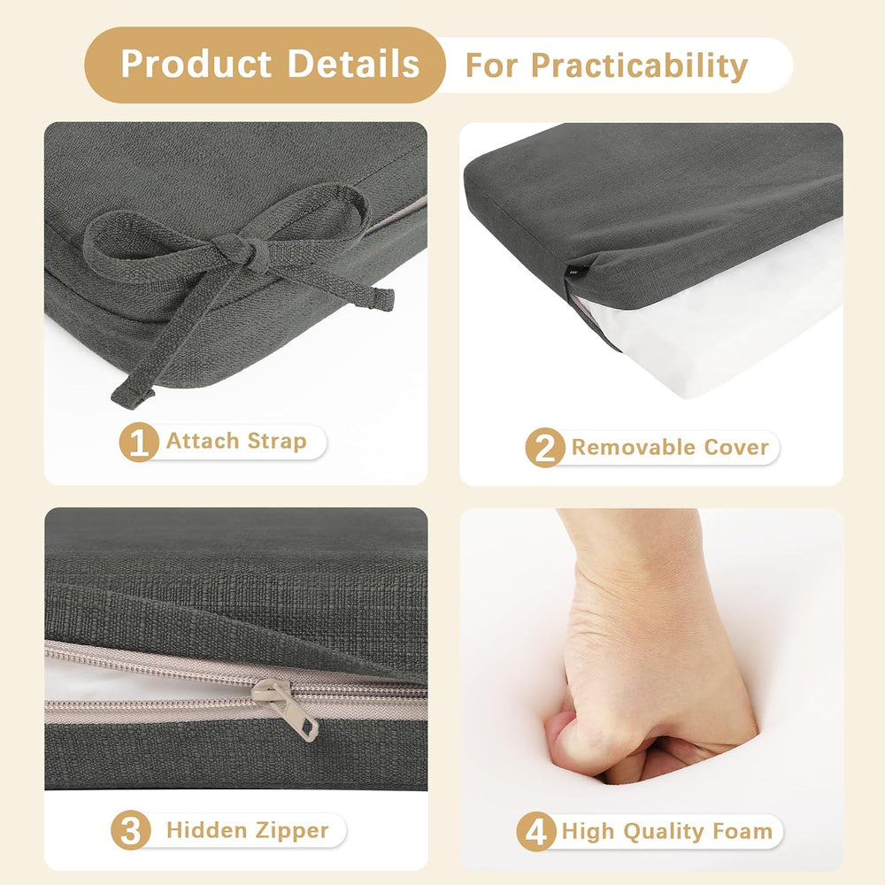 Favoyard Outdoor Bench Cushion Grey 48 x 16 inch