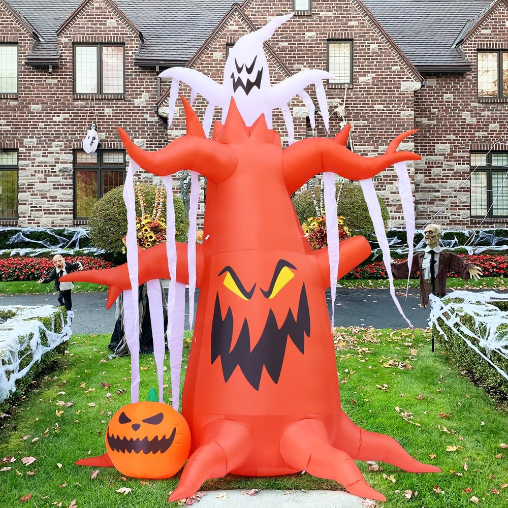 GOOSH 10 FT Halloween Inflatables Tree Outdoor Decorations Blow Up Yard Scary...