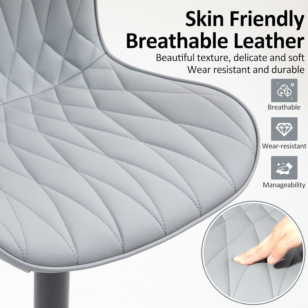 Finnhomy Bar Stools Set of 2, Modern 360° Swivel Faux Leather Bar Stools, 24&...