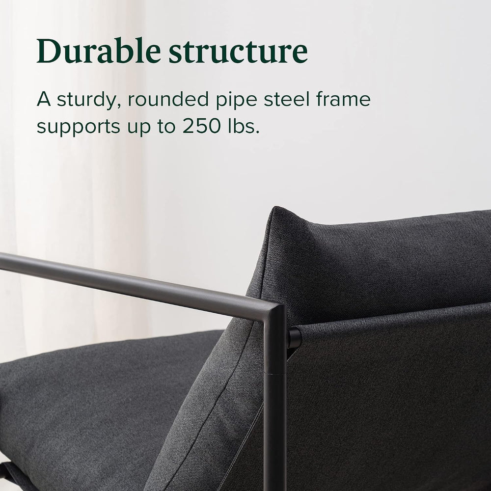 Zinus Aidan Sling Accent Chair, Metal Framed Armchair with Shredded Foam Cush...