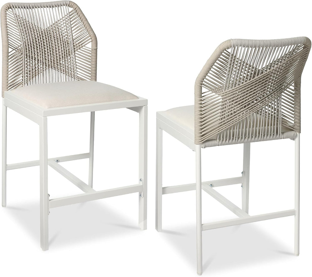 Best Choice Products Indoor Outdoor Counter Height Bar Stools Set of 2, Armle...