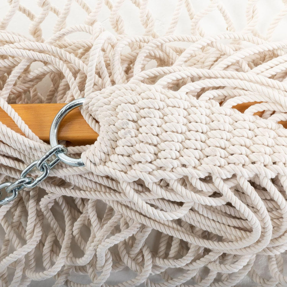 Original Pawleys Island Deluxe Oatmeal DuraCord Rope Hammock – 13 ft. x 65 in...