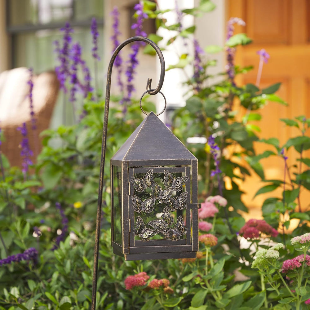 Luminara - Outdoor Decorative Lantern & Shepherd's Hook - Bronze - Pa...