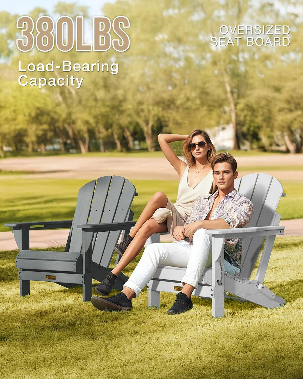 Folding Adirondack Chair, Patio Chair Wood Texture, Outdoor Chair Weather Res...