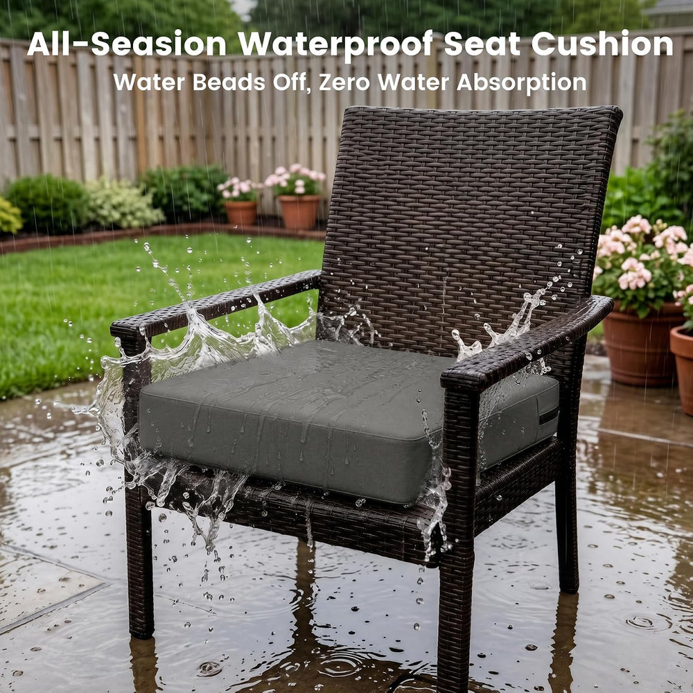 Favoyard 2-Pack Waterproof Outdoor Seat Cushions, 22" x 22", Dark Gray