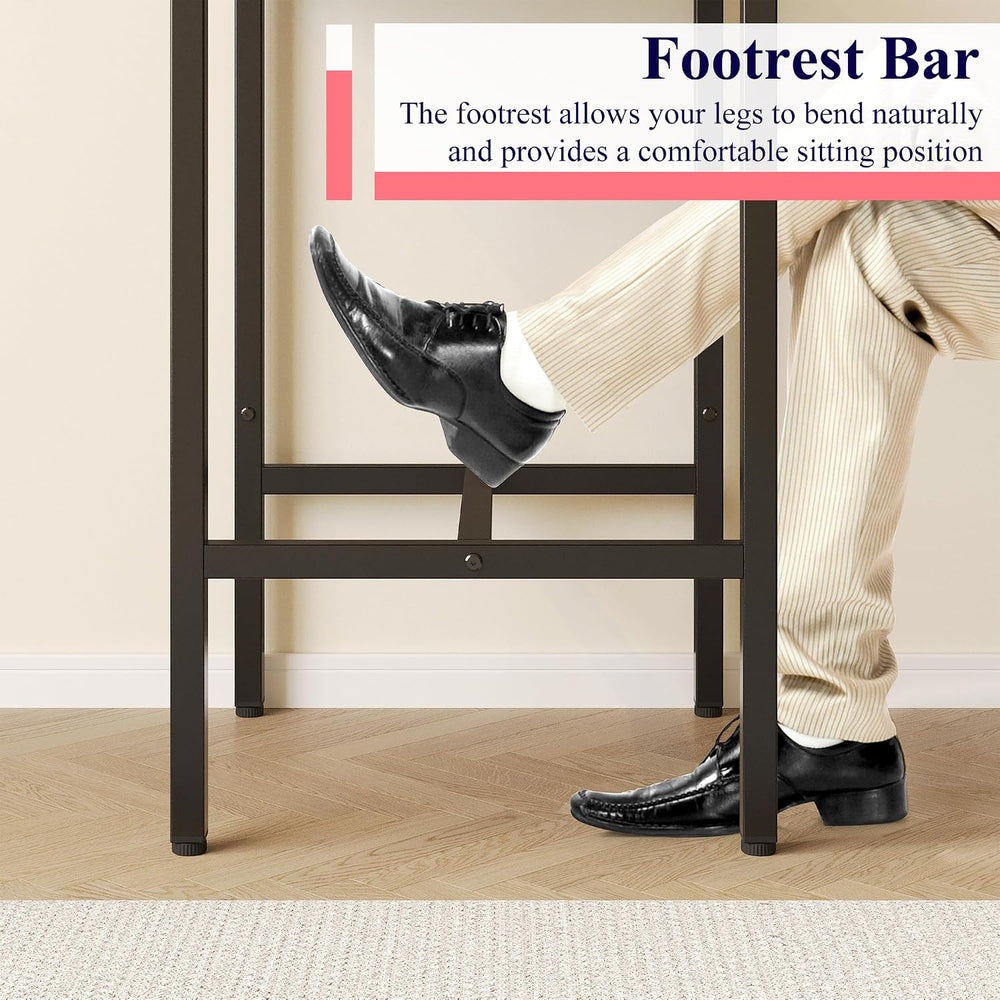 Lutown-Teen Square Bar Table, High Top Table - Industrial Metal Frame for Sma...