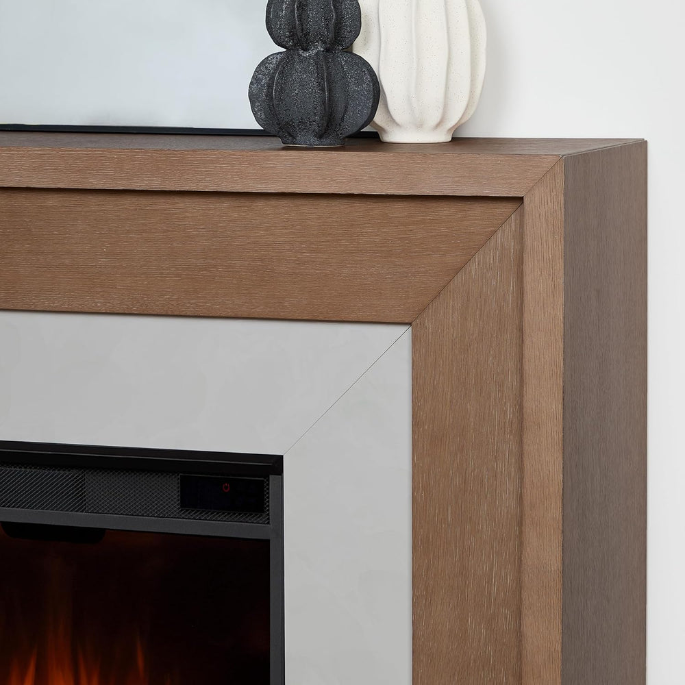 Real Flame Brooks 64” Grand Electric Fireplace with Mantel for Living Room or...