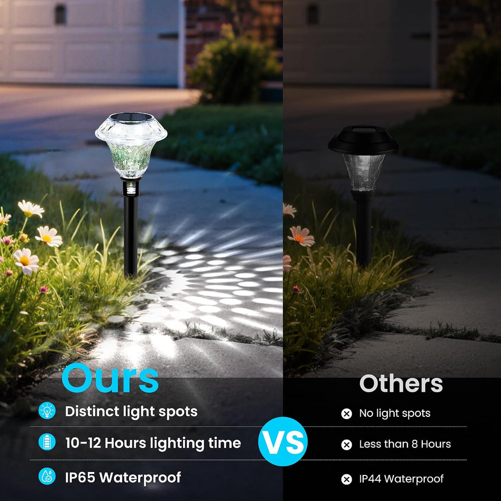 Solar Pathway Lights, Acrylic Garden Lights Outdoor Decor 6 Pack