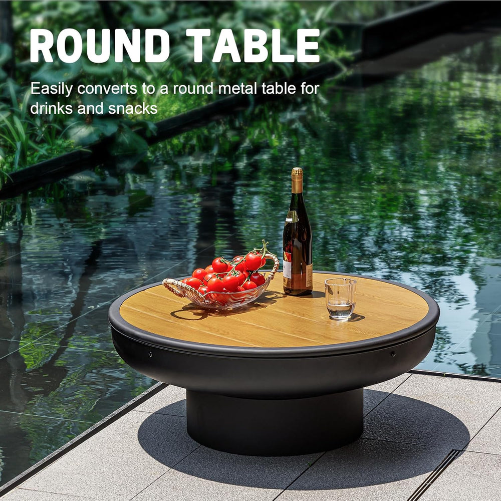 Panovue 32 Inch Fire Pit with 2 Cooking Grills, Spark Screen and Poker