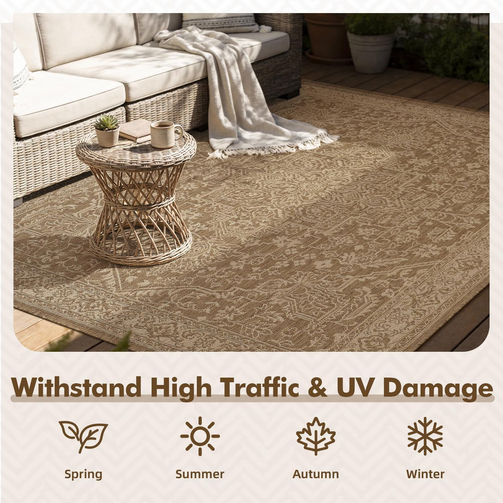 MontVoo-Outdoor Rug-Patio Rug 8x10 Polypropylene Indoor Outdoor Rugs Carpet f...