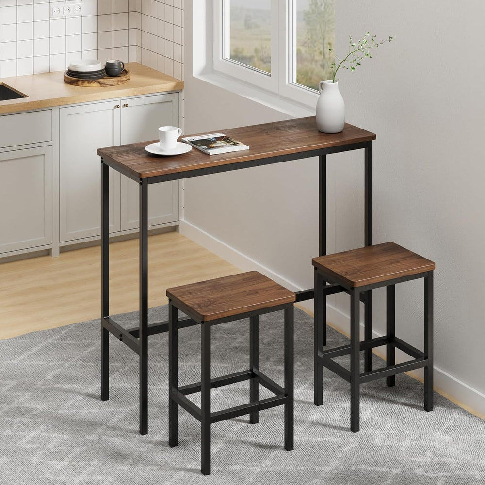 44.5" Bar Table, Bar Height Pub Table, Counter Long Narrow Rectangular T...