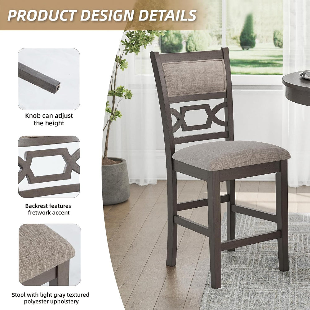 Signature Design by Ashley 5-Piece Round Counter Height Dining Set, Gray