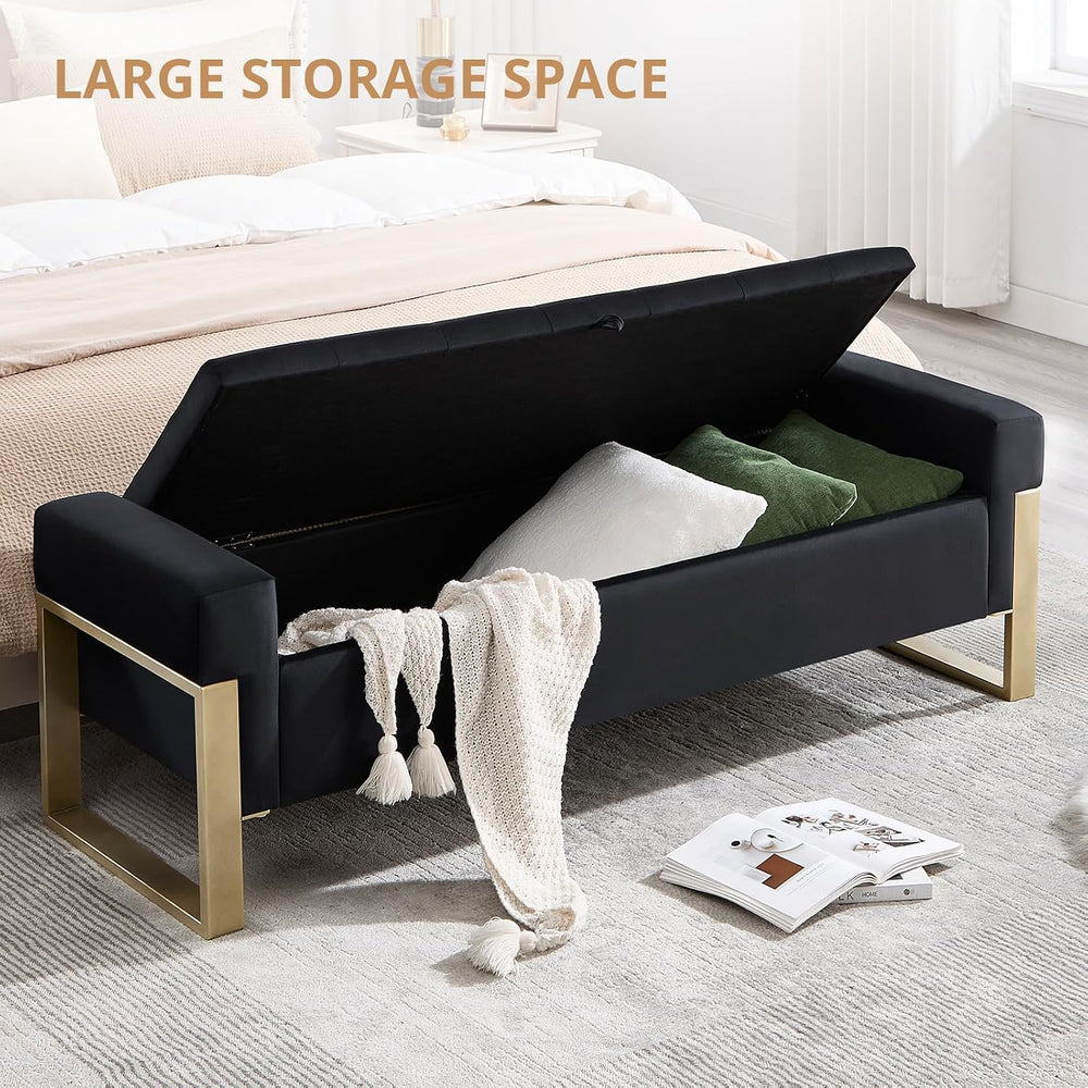 End of Bed Storage Bench, 67'' Benches for Bedroom Foot of Bed King S...
