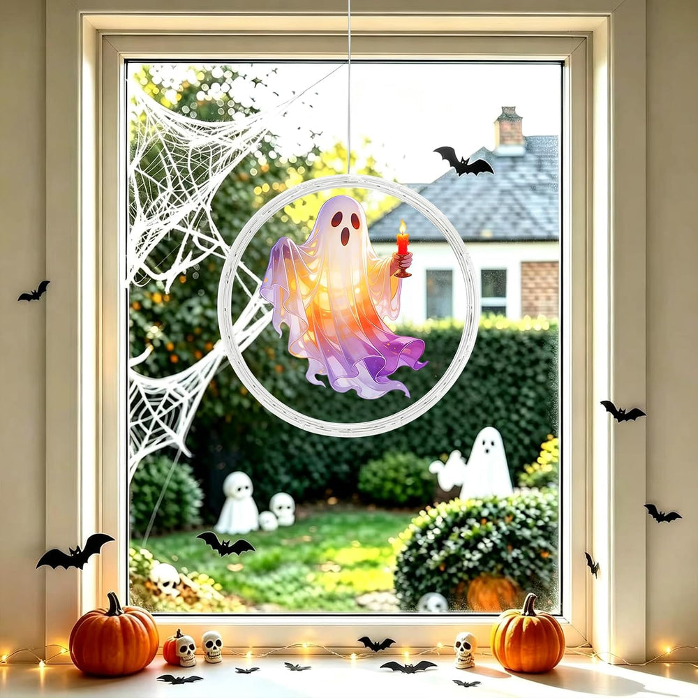 3 Pack Rechargeable Indoor Halloween Window Lights,4/6/12H Timer Function