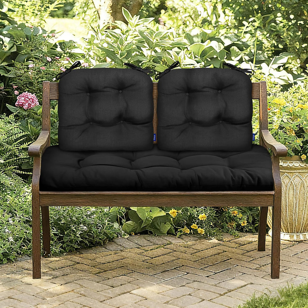 3 Piece Tufted Wicker Cushions for Patio Furniture, Outdoor Wicker Chair Cush...