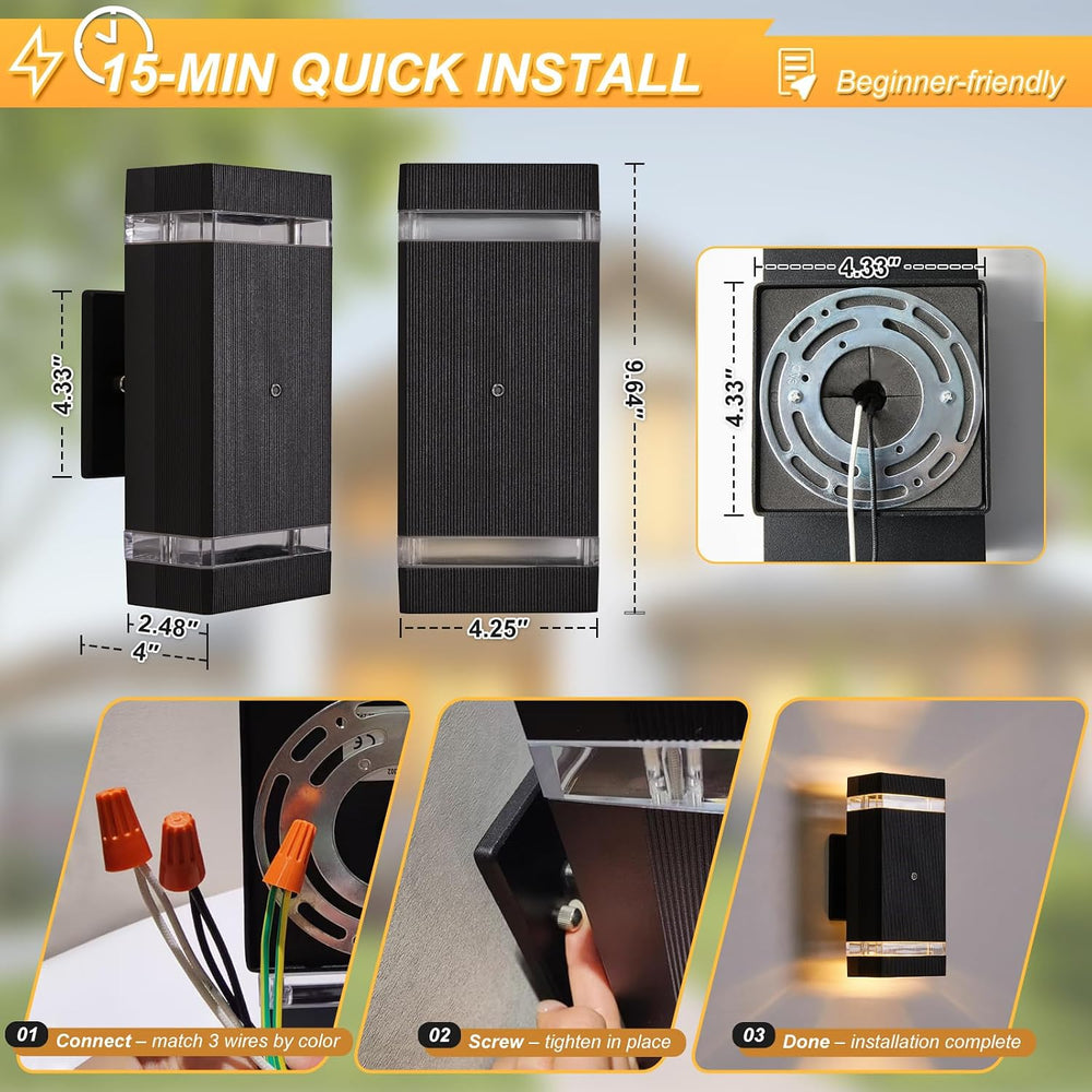 LMP Dusk to Dawn Outdoor Lighting,Aluminum IP65 Waterproof Wall Porch Light