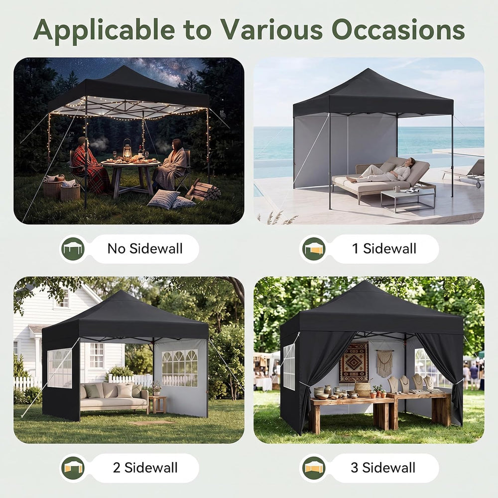 Aoxun 10x10 Pop up Canopy with Sidewalls, Heavy Duty Commercial Instant Shelt...