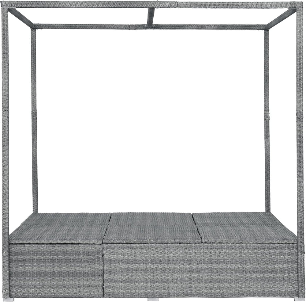 Harper & Bright Designs Adjustable Outdoor Sun Lounger with Canopy,Multi-...