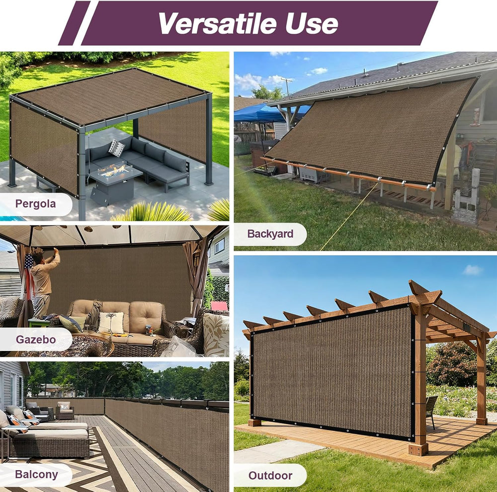 90% Sun Shade Cloth with Gromments, 0 6' X 1 0' Pergola Shade Cover C...