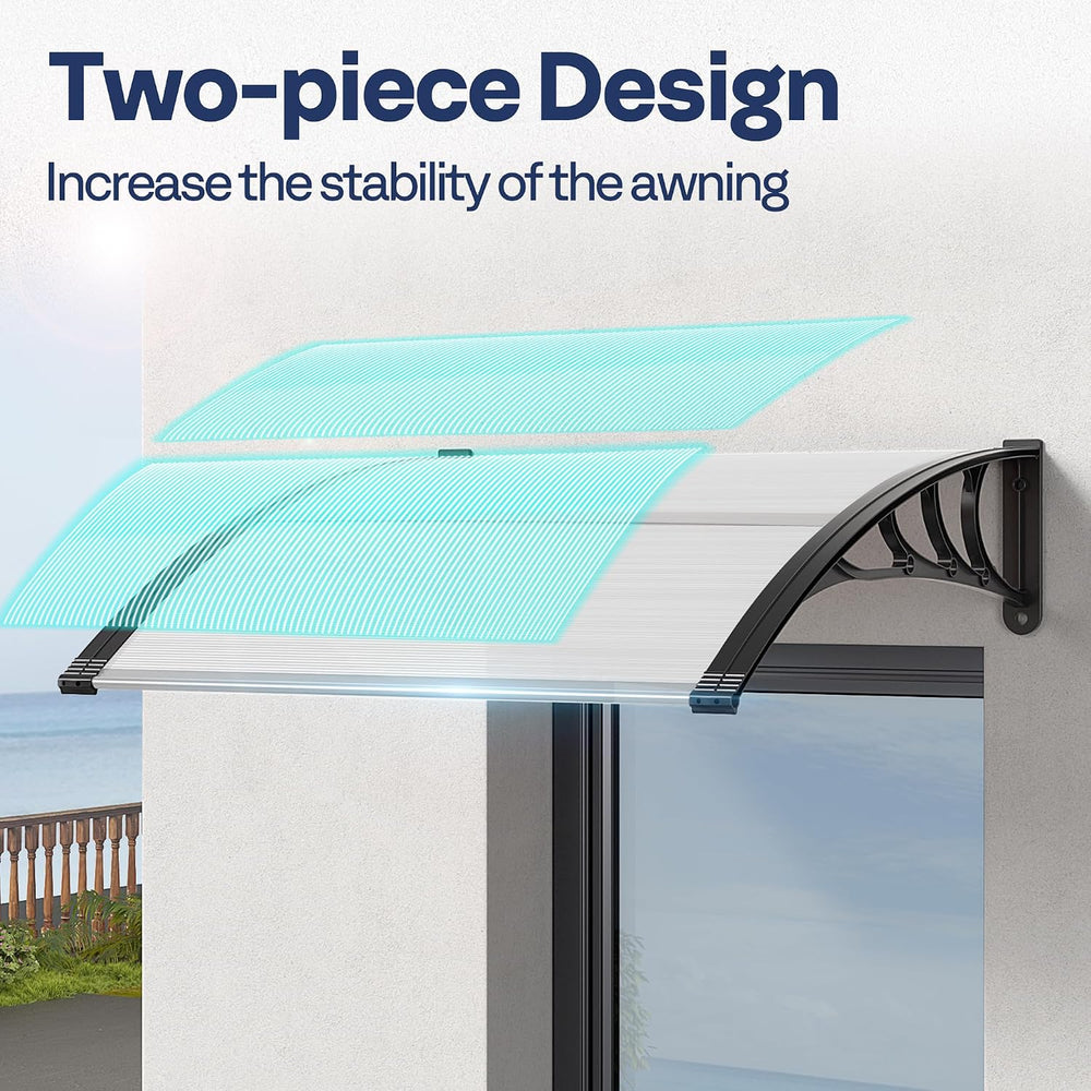 VIVOHOME Polycarbonate Window Door Awning Transparent 38 Inch x 40 Inch