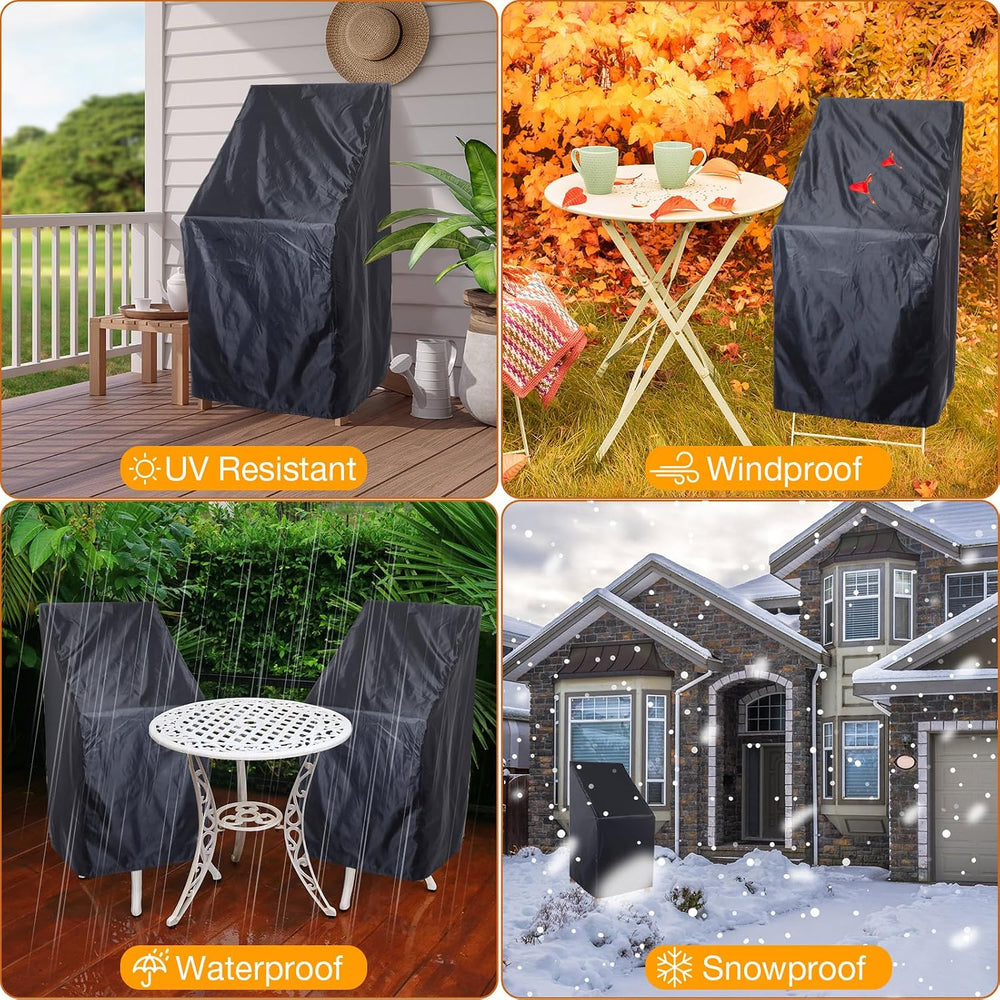 High Back Patio Chair Covers Waterproof 210d, 26w x 26d x 49h in, 4 Pack