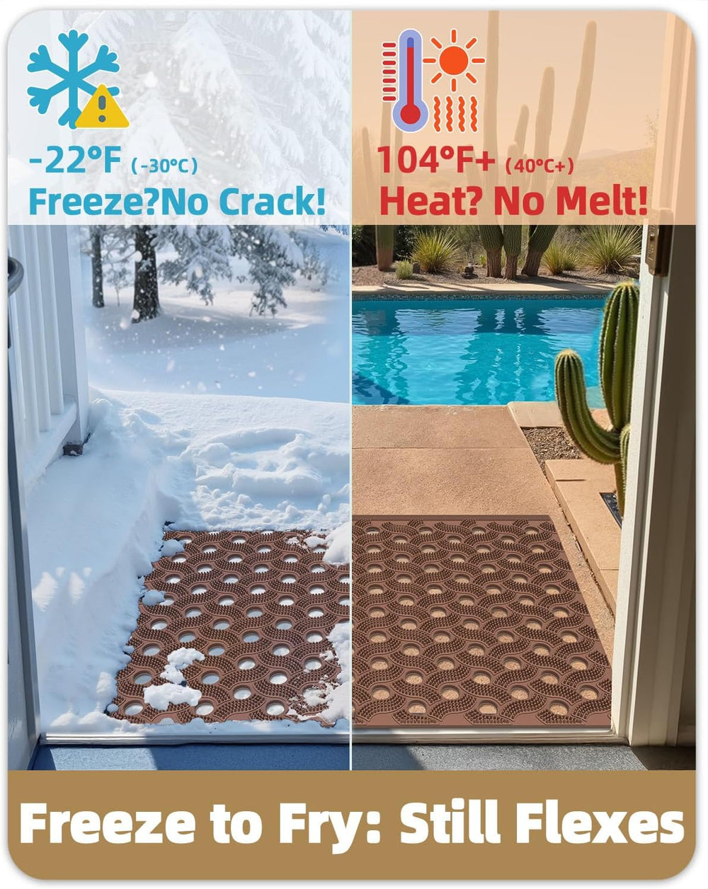 Color&Geometry Super Heavyweight TPE Welcome Mat Outdoor, 24"x36&quo...