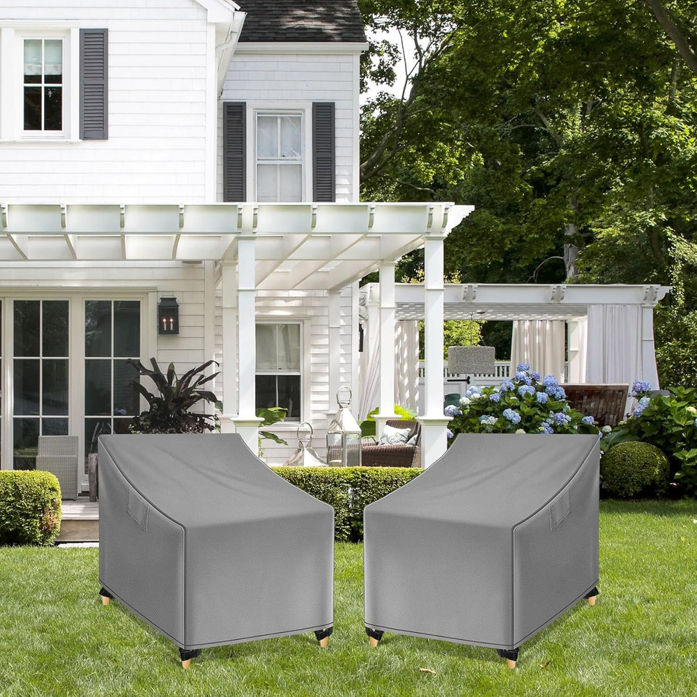 WLEAFJ Outdoor Chair Covers Waterproof, Gray Lawn Patio Furniture Covers, Hea...