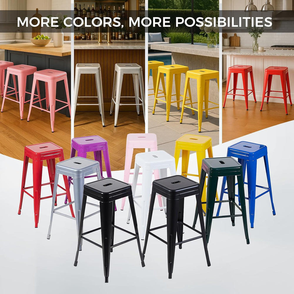 Outdoor Metal Bar Stools 30 Inch Set of 2,Weather-Resistant Patio Bar Stools,...