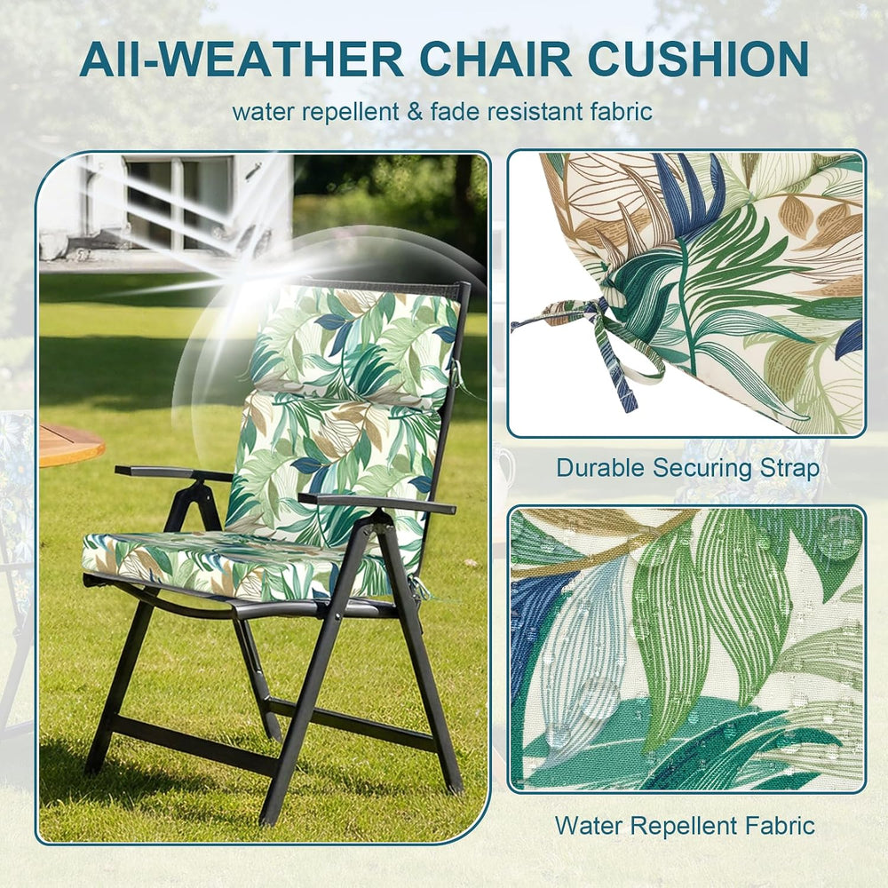 DYTXIII Outdoor High Back Chair Cushions Set of 2, 44"x22" Water Re...